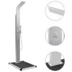 Lauko dušas su padėklu iš nerūdijančio plieno