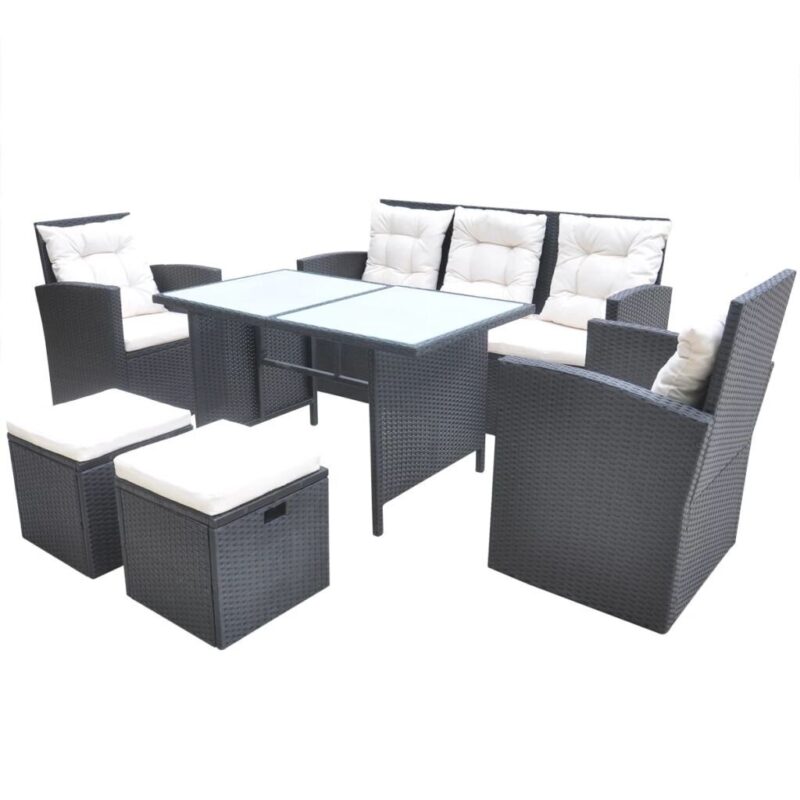 Lauko valgomojo komplektas, juodas, baltas, Juoda - Image 2