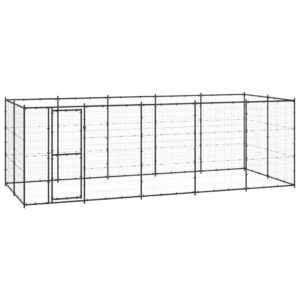 Lauko voljeras šunims, įvairių dydžių, juodas, 550 x 220 x 180 cm