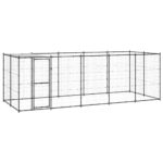 Lauko voljeras šunims, įvairių dydžių, juodas/pilkas, 12,1 m²