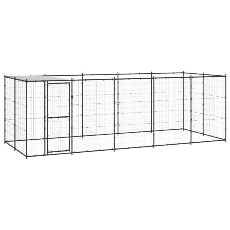 Lauko voljeras šunims, įvairių dydžių, juodas/pilkas, 12,1 m² - Image 3
