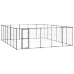 Lauko voljeras šunims vidaXL, juodas, 36,3m²