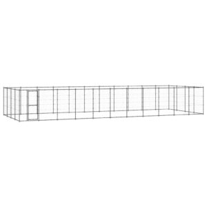 Lauko voljeras šunims vidaXL, juodas, 53,24m²