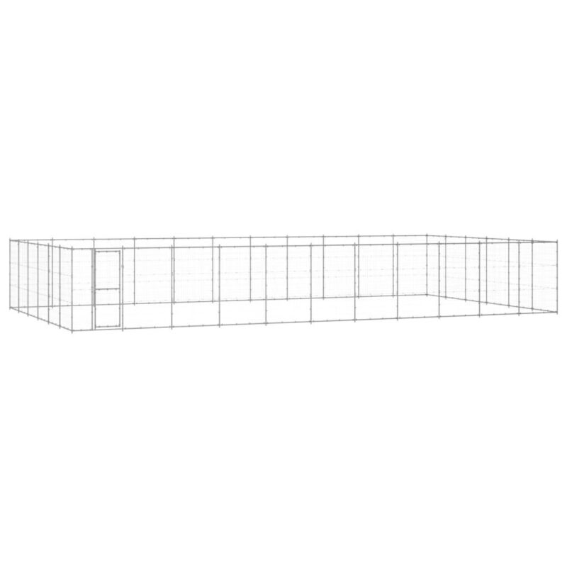 Lauko voljeras šunims vidaXL, sidabrinis, 79,86m² - Image 3