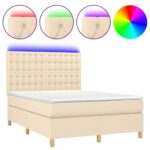 lovavidaxlkremine140x190cmcopyof6eb09reference belsilt vidaXL kreminė lova 140x190 cm su LED ir spyruoklėmis
