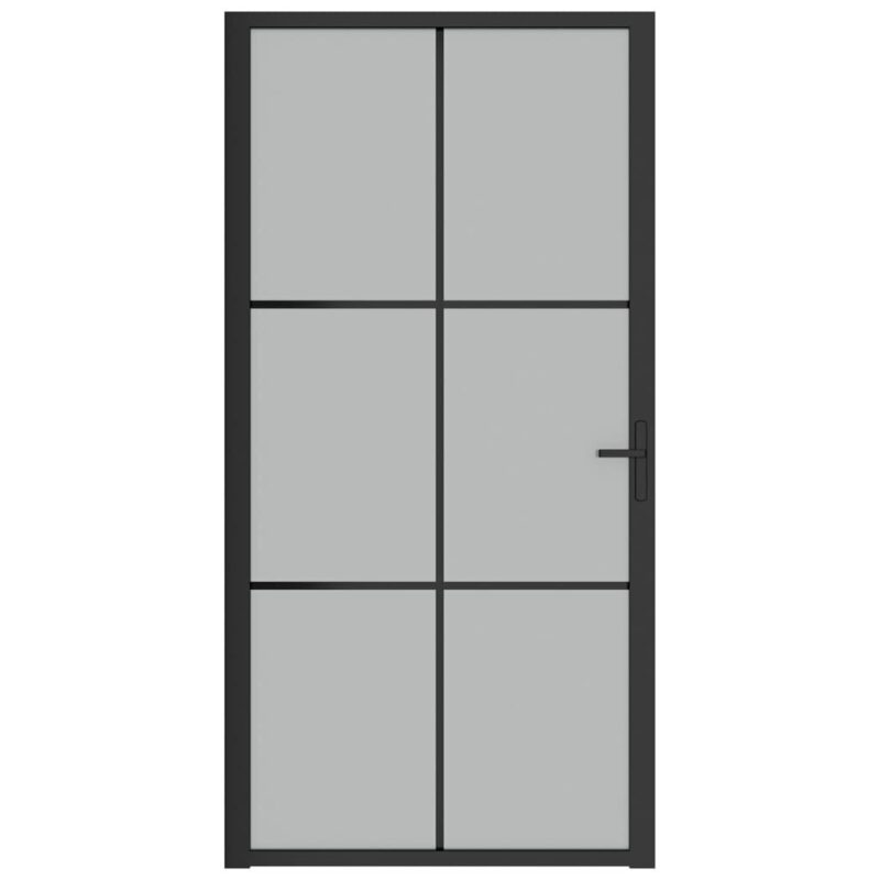 Matinio stiklo ir aliuminio vidaus durys juodos 1025x2015 cm