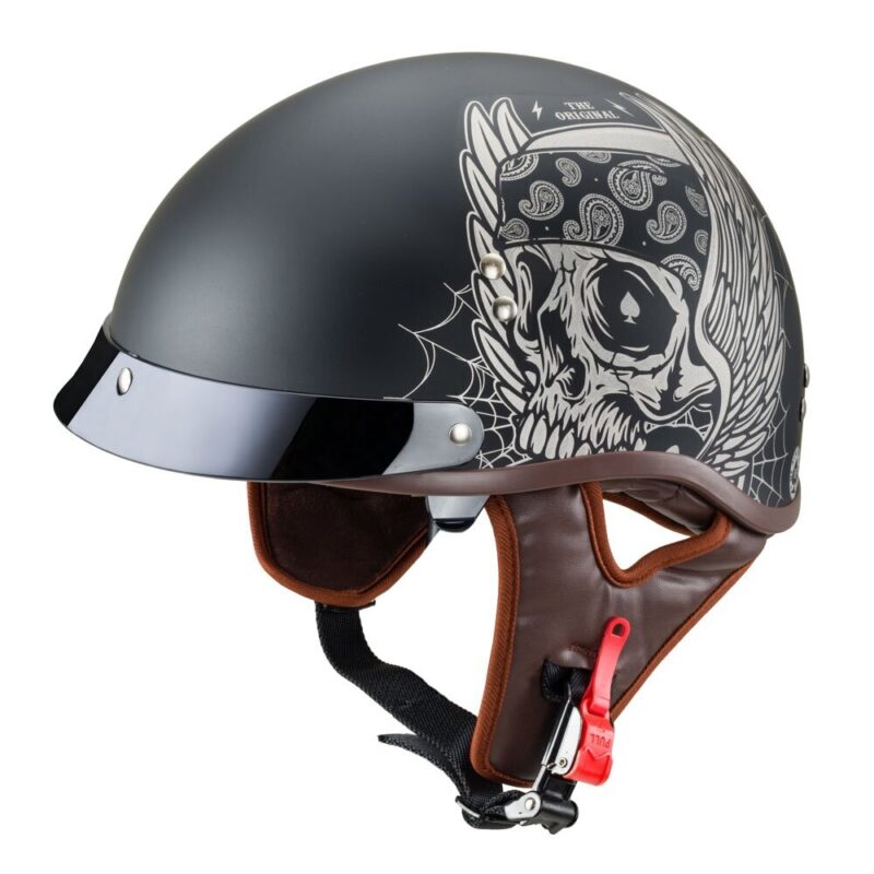 Motociklininko šalmas W-TEC Black Heart Longroad - Wings Skull S(55-56)