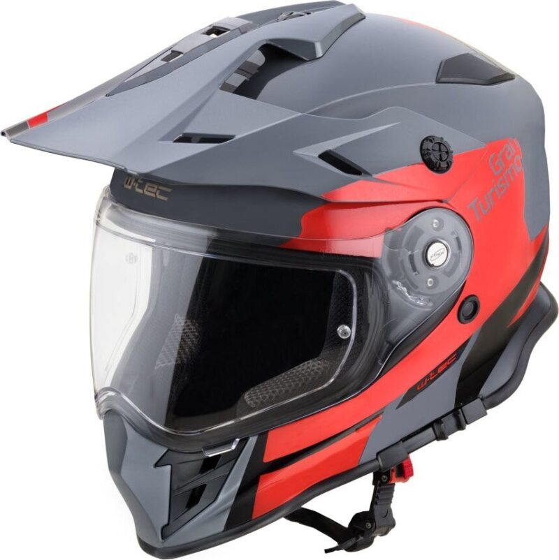 Motociklininko šalmas W-TEC V331 PR Graphic - Red-Grey XL (61-62)