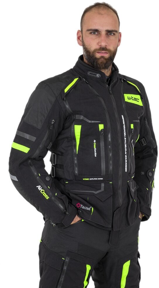 motociklininkostriukewtecaircrossblackfluoa6bab180a9ee8c449b3203ce6d38be38reference belsilt Motociklininko striukė W TEC Aircross Black Fluo Yellow 3XL