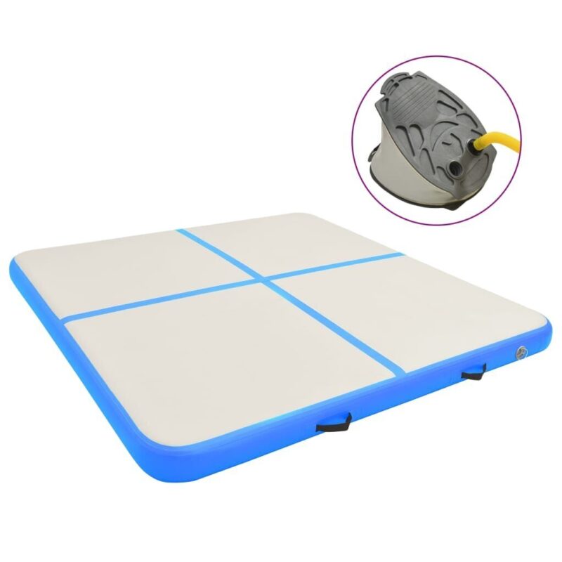 Pripučiamas gimnastikos kilimėlis VidaXL 200x200x15 cm mėlynas