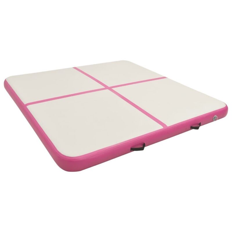 Pripučiamas gimnastikos kilimėlis VidaXL 200x200x15 cm rožinis