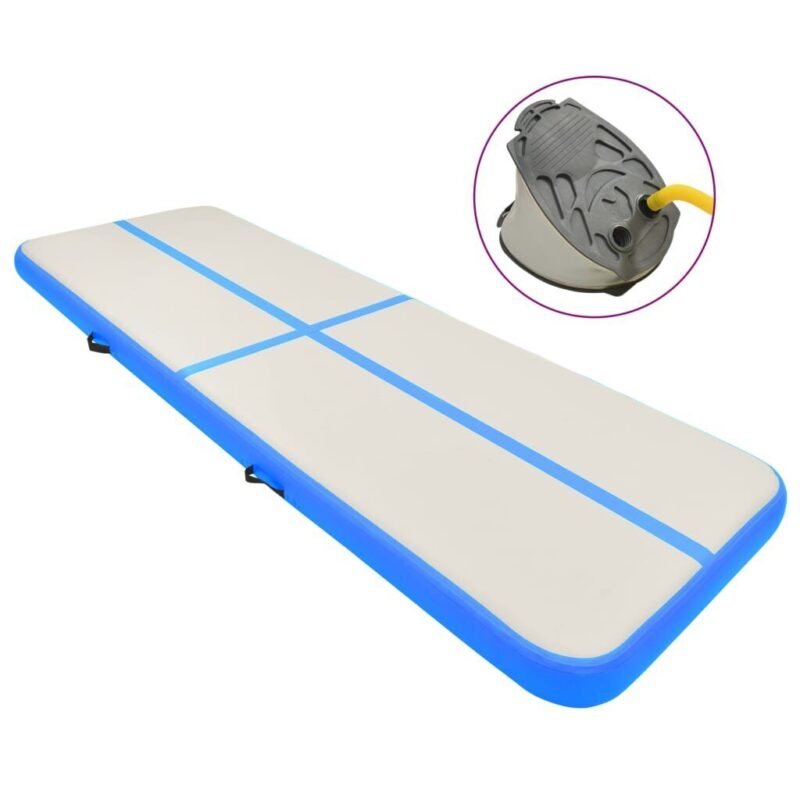 Pripučiamas gimnastikos kilimėlis VidaXL 300x100x20 cm mėlynas