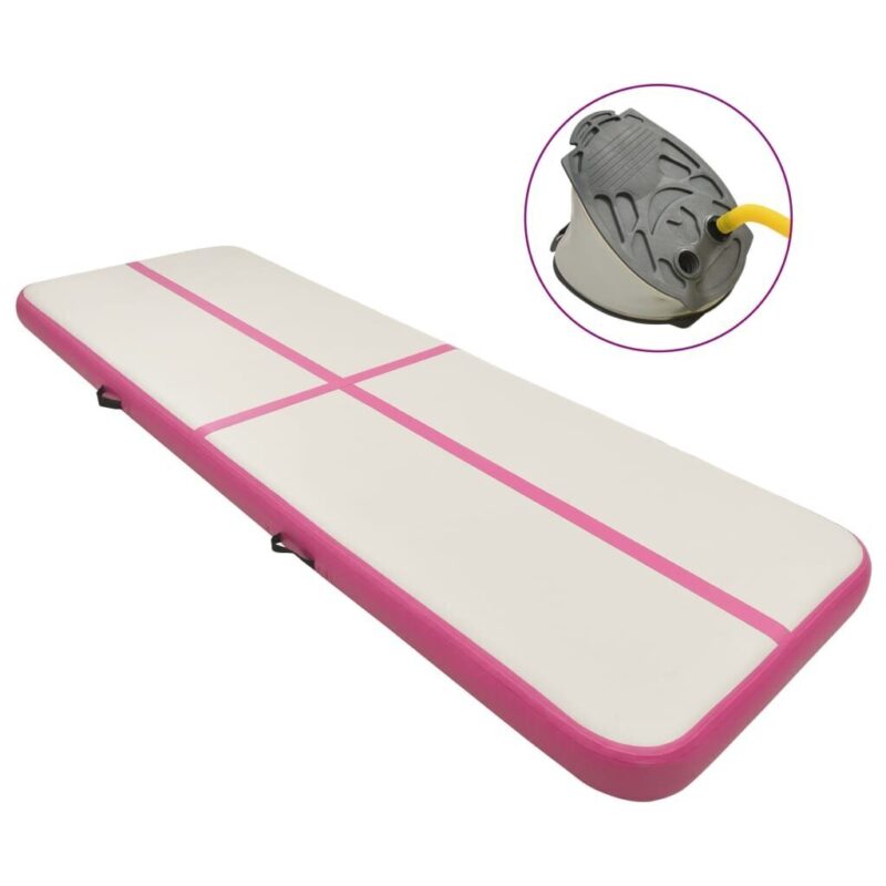 Pripučiamas gimnastikos kilimėlis VidaXL 300x100x20 cm rožinis
