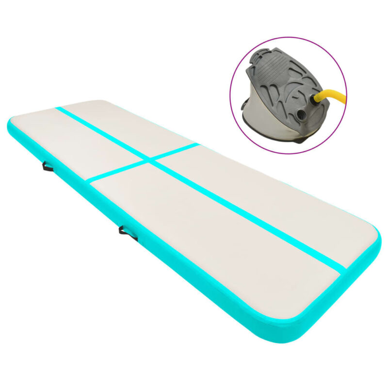 Pripučiamas gimnastikos kilimėlis VidaXL 300x100x20 cm žalias
