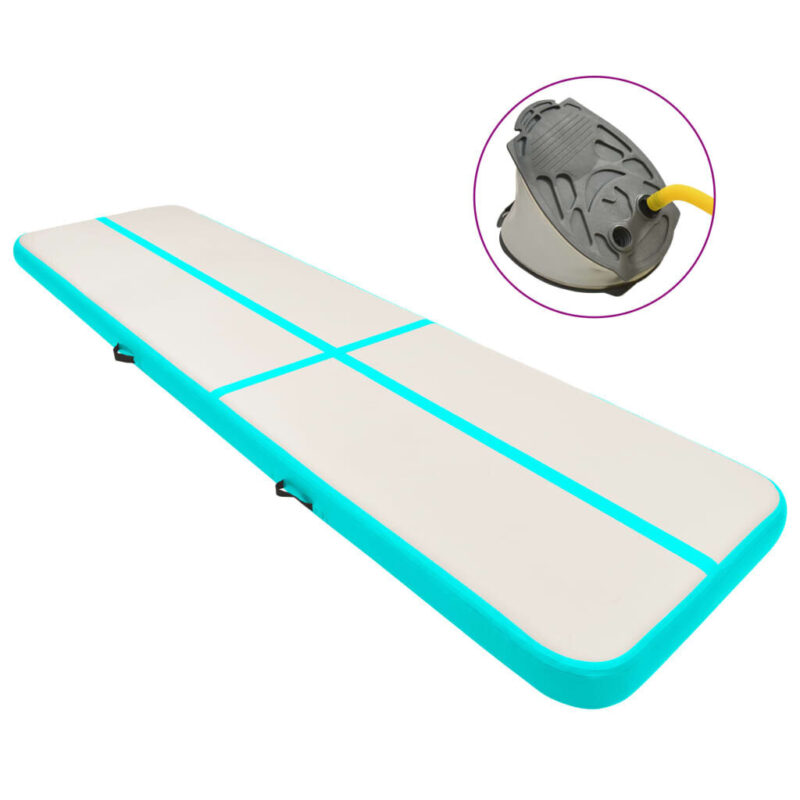 Pripučiamas gimnastikos kilimėlis VidaXL 600x100x20 cm žalias