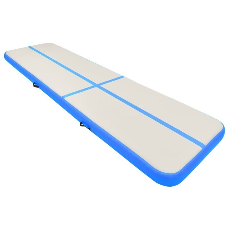 Pripučiamas gimnastikos kilimėlis VidaXL 800x100x15 cm mėlynas