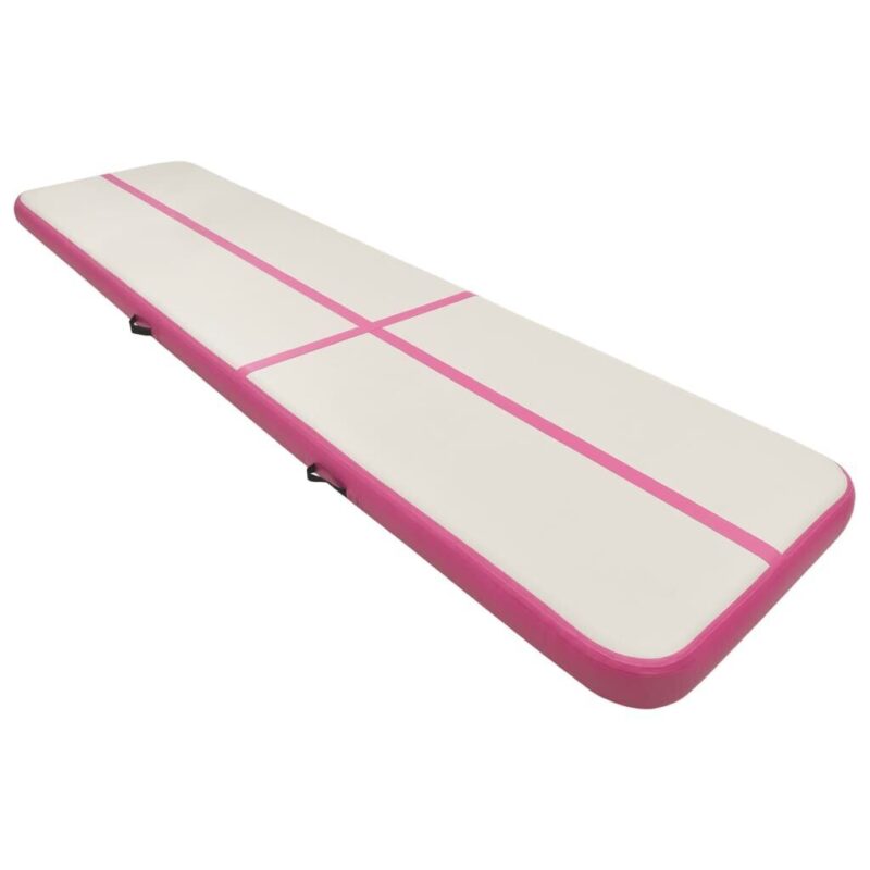Pripučiamas gimnastikos kilimėlis VidaXL 800x100x20 cm rožinis
