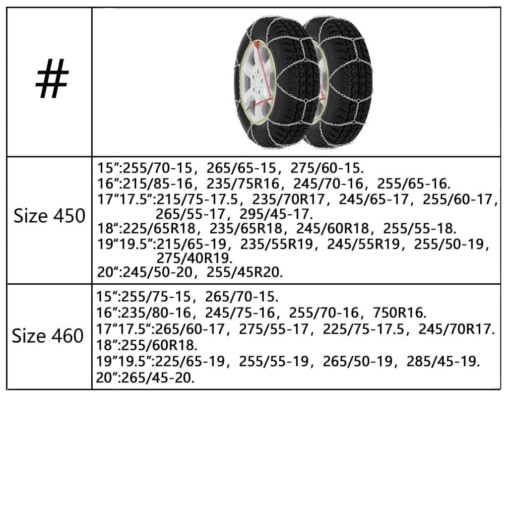 sniegograndinespadangomsvidaxl400dydzio076f6internetureference  belsilt vidaXL sniego grandinės padangoms 400 dydžio  saugus vairavimas