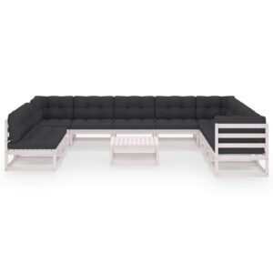 Sodo baldų komplektas 11 dalių su pagalvėlėmis  balta