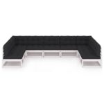 Sodo baldų komplektas 9 dalių su pagalvėlėmis iš medžio