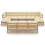 Sodo komplektas su pagalvėlėmis 10 dalių Ruda  patvarus ir patogus