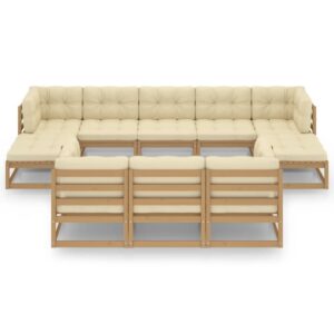 Sodo komplektas su pagalvėlėmis 10 dalių Ruda  patvarus ir patogus