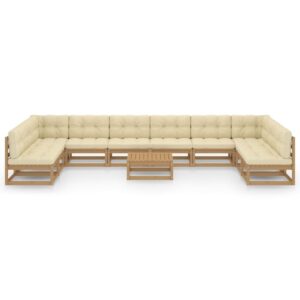 Sodo komplektas su pagalvėlėmis 11 dalių rudas | Belsilt