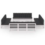 Sodo komplektas su pagalvėlėmis 13 dalių baltas  Belsilt