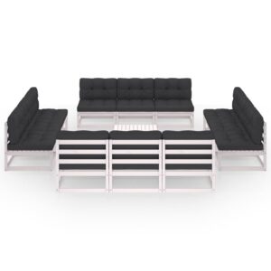 Sodo komplektas su pagalvėlėmis 13 dalių baltas  Belsilt