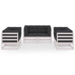 Sodo komplektas 6 dalių su pagalvėlėmis  medžio masyvas