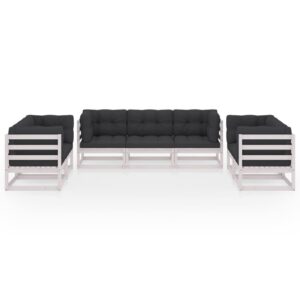 Sodo komplektas su pagalvėlėmis 7 dalių  medžio masyvas