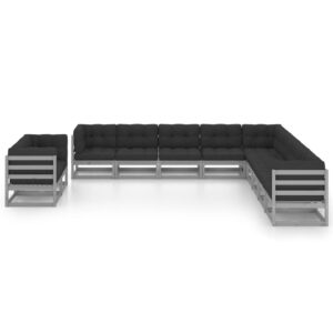 Pilkas 11 dalių sodo komplektas iš pušies medienos   belsilt