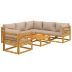 Sodo komplektas vidaXL iš akacijos medienos su moduline sofa