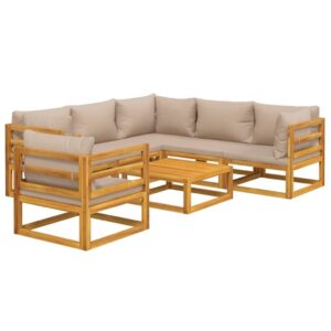 Sodo komplektas vidaXL iš akacijos medienos su moduline sofa