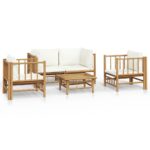 Sodo komplektas vidaXL iš natūralaus bambuko ir pagalvėlių