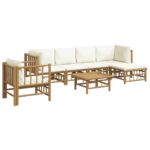 Sodo komplektas vidaXL rudasbaltas  patvarūs lauko baldai