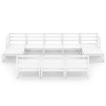 Sodo poilsio baldų komplektas 10 dalių Balta  patvarus pasirinkimas