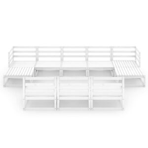 Sodo poilsio baldų komplektas 10 dalių Balta  patvarus pasirinkimas