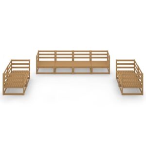 Sodo poilsio baldų komplektas 8 dalių iš medžio masyvo