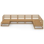 Sodo poilsio baldų komplektas 8 dalių tvirtas pušies masyvas