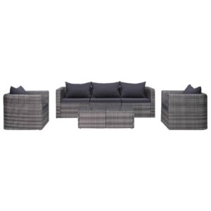 Pilkas sodo sofos komplektas su pagalvėlėmis  patogus lauko baldas