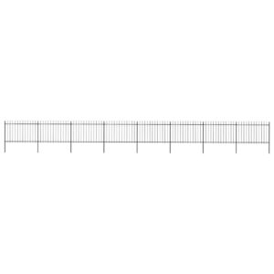 Plieninė sodo tvora 13,6×1,2 m su iečių viršugalviais