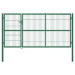 Žali sodokiemo vartai 350x140cm plieniniai su stulpais