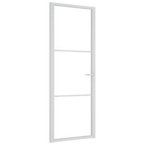Baltos stiklinės ir aliuminės vidaus durys 76x2015 cm