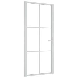 Baltos stiklinės ir aliuminės vidaus durys 93x2015 cm