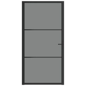 Juodos stiklinės ir aliuminės vidaus durys 1025x2015 cm