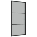 Juodos stiklinėsaliuminės vidaus durys 1025x2015 cm | belsilt