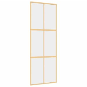 Auksinės 76x205cm stumdomos durys su stiklu ir aliuminiu