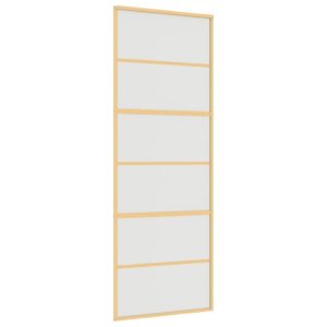 Auksinės stumdomos durys 76x205cm stiklas ir aliuminis