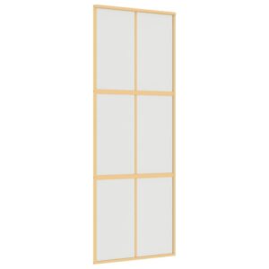 Stumdomos durys auksinės 76x205cm stiklas ir aliuminis